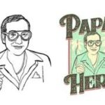 Papa's Herb logo featuring man holding cigarette