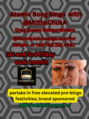 Atomic Bong Bingo drag queen flyer